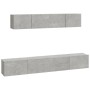 TV furniture set 4 pieces concrete gray plywood by vidaXL, TV Furniture - Ref: Foro24-3114529, Price: 132,85 €, Discount: %