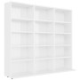 Estantería CD madera contrachapada blanco brillo 102x23x89,5 cm de vidaXL, Almacenamiento para CD y DVD - Ref: Foro24-801793,...