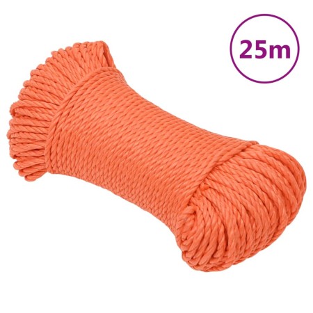 Orange polypropylene work rope 3 mm 25 m by vidaXL, Ropes and metal cords - Ref: Foro24-152918, Price: 8,94 €, Discount: %