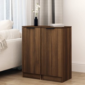 Display cabinets 2 units plywood oak brown 30x30x70 cm by vidaXL, Sideboards - Ref: Foro24-817011, Price: 68,46 €, Discount: %