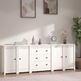 Solid white pine wood sideboard 230 x 35 x 80 cm by vidaXL, Sideboards - Ref: Foro24-3114075, Price: 340,99 €, Discount: %