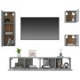 TV furniture set 5 pieces Sonoma gray plywood by vidaXL, TV Furniture - Ref: Foro24-3114444, Price: 158,41 €, Discount: %