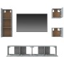 TV furniture set 5 pieces Sonoma gray plywood by vidaXL, TV Furniture - Ref: Foro24-3114444, Price: 158,41 €, Discount: %