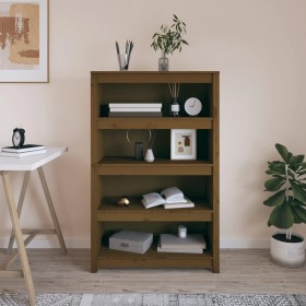 Solid honey brown pine wood shelf 80x35x126 cm by vidaXL, Bookcases and shelves - Ref: Foro24-821687, Price: 136,99 €, Discou...