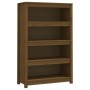 Estantería madera maciza de pino marrón miel 80x35x126 cm de vidaXL, Librerías y estanterías - Ref: Foro24-821687, Precio: 13...