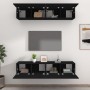 TV furniture set 4 units black plywood 80x30x30 cm by vidaXL, TV Furniture - Ref: Foro24-3114183, Price: 178,77 €, Discount: %