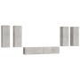 Set de muebles de TV 6 pzas madera contrachapada gris hormigón de vidaXL, Muebles TV - Ref: Foro24-3114345, Precio: 247,99 €,...