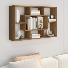 Engineered oak brown wood wall shelf 85x16x52.5 cm by vidaXL, Shelves and shelves - Ref: Foro24-820462, Price: 38,60 €, Disco...