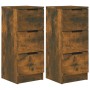 Aparadores 2 uds madera contrachapada roble ahumado 30x30x70 cm de vidaXL, Aparadores - Ref: Foro24-817013, Precio: 93,25 €, ...