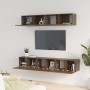 TV furniture set 5 pieces brown oak plywood by vidaXL, TV Furniture - Ref: Foro24-3114429, Price: 195,99 €, Discount: %