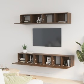 TV furniture set 5 pieces brown oak plywood by vidaXL, TV Furniture - Ref: Foro24-3114429, Price: 195,77 €, Discount: %