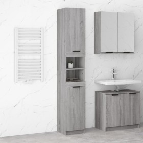 Gray Sonoma plywood bathroom cabinet 32x34x188.5 cm by vidaXL, Lockers and storage cabinets - Ref: Foro24-817070, Price: 97,9...