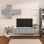 TV furniture set 7 pieces sonoma gray plywood by vidaXL, TV Furniture - Ref: Foro24-3114508, Price: 186,16 €, Discount: %