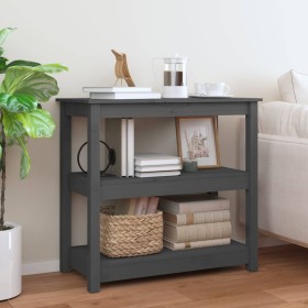 Solid pine wood console table in gray, 80x40x74 cm by vidaXL, Side tables - Ref: Foro24-821671, Price: 92,99 €, Discount: %