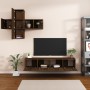 7-piece TV furniture set made of brown oak plywood by vidaXL, TV Furniture - Ref: Foro24-3114509, Price: 203,96 €, Discount: %