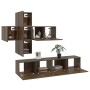 7-piece TV furniture set made of brown oak plywood by vidaXL, TV Furniture - Ref: Foro24-3114509, Price: 203,96 €, Discount: %