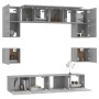 Set de muebles para TV 8 pzas madera contrachapada gris Sonoma de vidaXL, Muebles TV - Ref: Foro24-3114412, Precio: 253,95 €,...