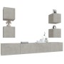 6-piece TV furniture set made of gray concrete plywood. by vidaXL, TV Furniture - Ref: Foro24-3114265, Price: 180,27 €, Disco...