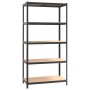 Sturdy shelving 5 levels plywood gray steel by vidaXL, Industrial shelving - Ref: Foro24-152879, Price: 72,71 €, Discount: %