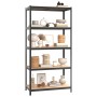 Sturdy shelving 5 levels plywood gray steel by vidaXL, Industrial shelving - Ref: Foro24-152879, Price: 72,71 €, Discount: %