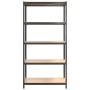 Sturdy shelving 5 levels plywood gray steel by vidaXL, Industrial shelving - Ref: Foro24-152879, Price: 72,71 €, Discount: %