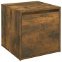 Hocker mit Schublade aus geräuchertem Eichensperrholz, 40,5 x 40 x 40 cm von vidaXL, Aufbewahrungskörbe - Ref: Foro24-820517,...