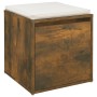 Cajón taburete madera contrachapada roble ahumado 40,5x40x40 cm de vidaXL, Cestas para almacenaje - Ref: Foro24-820517, Preci...