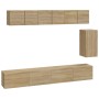 TV furniture set 6 pieces sonoma oak plywood by vidaXL, TV Furniture - Ref: Foro24-3114616, Price: 231,42 €, Discount: %