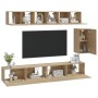 TV furniture set 6 pieces sonoma oak plywood by vidaXL, TV Furniture - Ref: Foro24-3114616, Price: 231,42 €, Discount: %