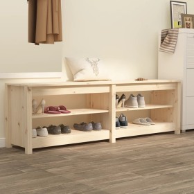 Banco zapatero de madera maciza de pino 160x36,5x50 cm de vidaXL, Zapateros y organizadores de calzado - Ref: Foro24-821724, ...