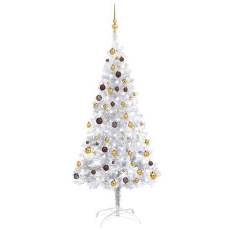 Pre-lit silver Christmas tree with lights and balls 180 cm by vidaXL, Christmas trees - Ref: Foro24-3077524, Price: 66,34 €, ...