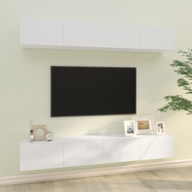 Muebles de TV 4 piezas blanco brillante 100x30x30 cm de vidaXL, Muebles TV - Ref: Foro24-3114194, Precio: 223,11 €, Descuento: %