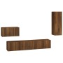 Set de muebles para TV 4 pzas madera contrachapada marrón roble de vidaXL, Muebles TV - Ref: Foro24-3114341, Precio: 160,99 €...