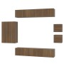 TV furniture set, 8 pieces, brown oak plywood by vidaXL, TV Furniture - Ref: Foro24-3114493, Price: 310,57 €, Discount: %