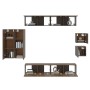 TV furniture set, 8 pieces, brown oak plywood by vidaXL, TV Furniture - Ref: Foro24-3114493, Price: 310,57 €, Discount: %