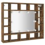 Mueble con espejo y LED color roble ahumado 91x15x76,5 cm de vidaXL, Tocadores de baño - Ref: Foro24-820448, Precio: 79,21 €,...