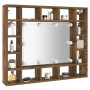 Mueble con espejo y LED color roble ahumado 91x15x76,5 cm de vidaXL, Tocadores de baño - Ref: Foro24-820448, Precio: 79,21 €,...