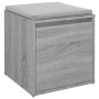 Cajón taburete madera contrachapada gris Sonoma 40,5x40x40 cm de vidaXL, Cestas para almacenaje - Ref: Foro24-820518, Precio:...