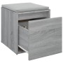 Cajón taburete madera contrachapada gris Sonoma 40,5x40x40 cm de vidaXL, Cestas para almacenaje - Ref: Foro24-820518, Precio:...