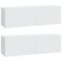 Set de muebles para TV 4 piezas madera contrachapada blanco de vidaXL, Muebles TV - Ref: Foro24-3114326, Precio: 187,57 €, De...