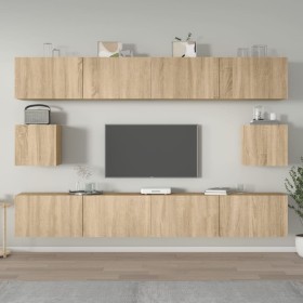 TV furniture set 6 pieces sonoma oak plywood by vidaXL, TV Furniture - Ref: Foro24-3114368, Price: 275,42 €, Discount: %