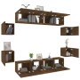 TV furniture set 8 pieces brown oak plywood by vidaXL, TV Furniture - Ref: Foro24-3114221, Price: 258,95 €, Discount: %