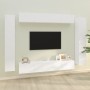 Set de muebles de TV 8 pzas madera contrachapada blanco brillo de vidaXL, Muebles TV - Ref: Foro24-3114298, Precio: 472,70 €,...