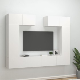 TV furniture set 6 pieces white plywood by vidaXL, TV Furniture - Ref: Foro24-3114462, Price: 278,36 €, Discount: %