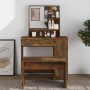 Dressing table with smoked oak mirror 86.5x35x136 cm by vidaXL, Bedroom Dressers - Ref: Foro24-820493, Price: 86,96 €, Discou...