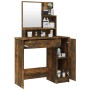 Dressing table with smoked oak mirror 86.5x35x136 cm by vidaXL, Bedroom Dressers - Ref: Foro24-820493, Price: 86,96 €, Discou...