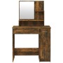 Dressing table with smoked oak mirror 86.5x35x136 cm by vidaXL, Bedroom Dressers - Ref: Foro24-820493, Price: 86,96 €, Discou...