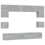 Set de muebles para TV 8 pzas madera contrachapada gris Sonoma de vidaXL, Muebles TV - Ref: Foro24-3114420, Precio: 290,99 €,...