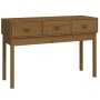 Mesa consola de madera maciza de pino marrón miel 114x40x75 cm de vidaXL, Mesas auxiliares - Ref: Foro24-821757, Precio: 87,9...