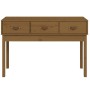 Mesa consola de madera maciza de pino marrón miel 114x40x75 cm de vidaXL, Mesas auxiliares - Ref: Foro24-821757, Precio: 87,9...